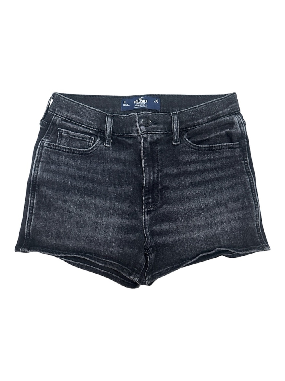 Hollister Washed Black High-Rise Denim Shorts